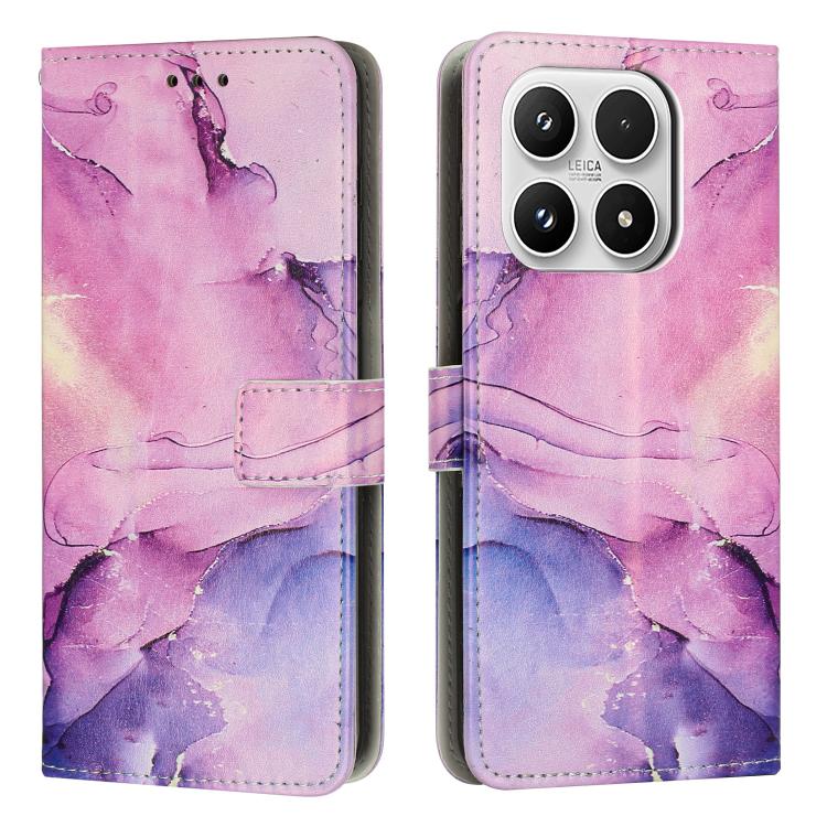 For Xiaomi 17 Painted Marble Pattern Leather Phone Case(Purple)