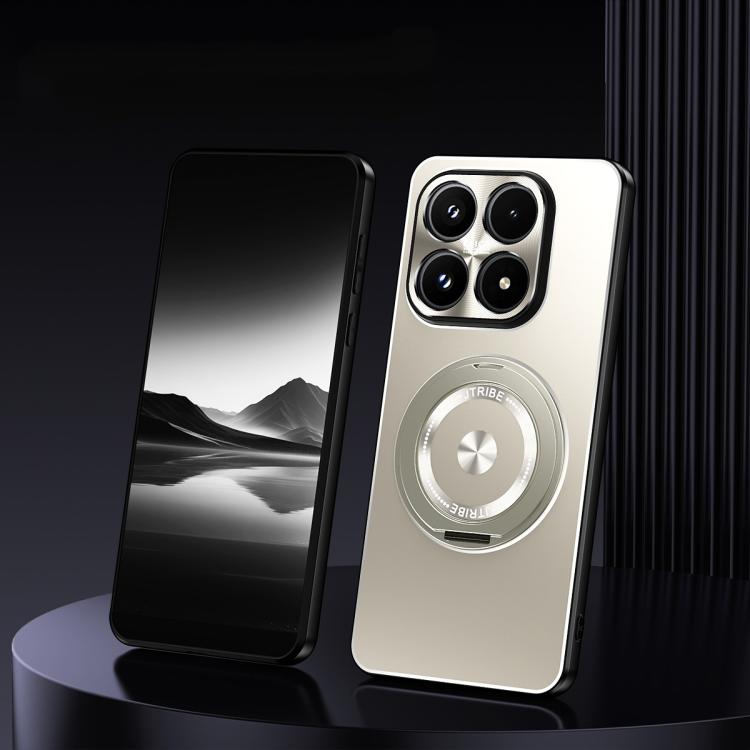 For Xiaomi 17 Rotating Holder Frosted Metal Phone Case(Titanium)