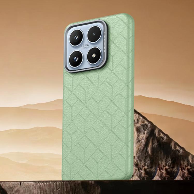 For Xiaomi 17 Rubik Cube Series Embossed Grid Pattern Magnetic Phone Case(Matcha Green)