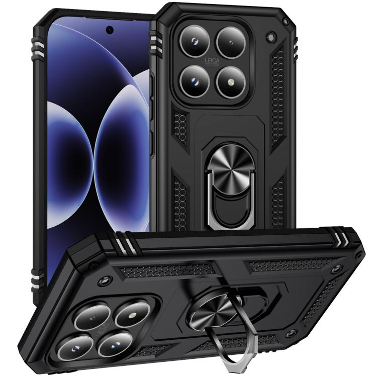 For Xiaomi 17 Shockproof TPU + PC Phone Case with Holder(Black)