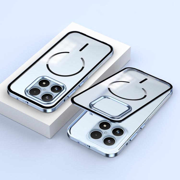 For Xiaomi 17 Single-sided Snap Buckle Metal Frame Frosted MagSafe Phone Case(Sierra Blue)
