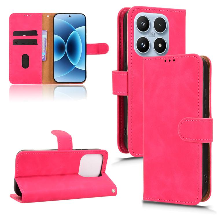 For Xiaomi 17 Skin Feel Magnetic Flip Leather Phone Case(Rose Red)