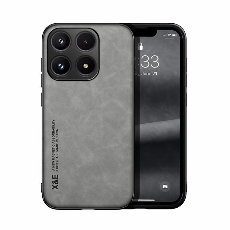 For Xiaomi 17 Skin Feel Magnetic Leather Back Phone Case(Light Grey)