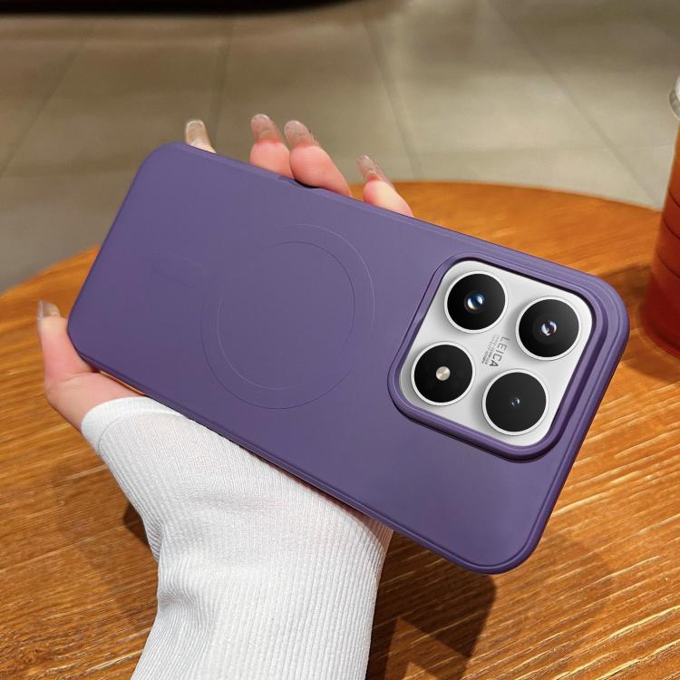 For Xiaomi 17 Solid Color Liquid Silicone MagSafe Magnetic Phone Case(Dark Purple)