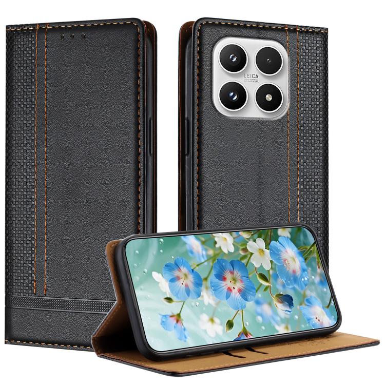 For Xiaomi 17 Stitching Design Scratch-Resistant Vegan Leather Phone Case(Black)
