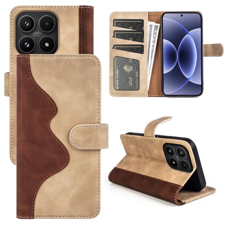 For Xiaomi 17 Stitching Horizontal Flip Leather Phone Case(Yellow)