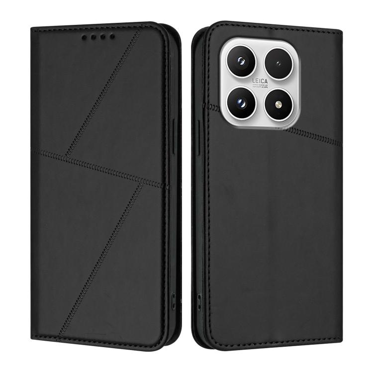 For Xiaomi 17 Strong Magnetic Frosted Flip Leather Phone Case(Black)