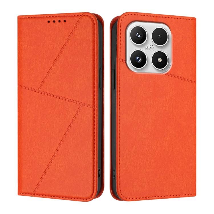 For Xiaomi 17 Strong Magnetic Frosted Flip Leather Phone Case(Orange)