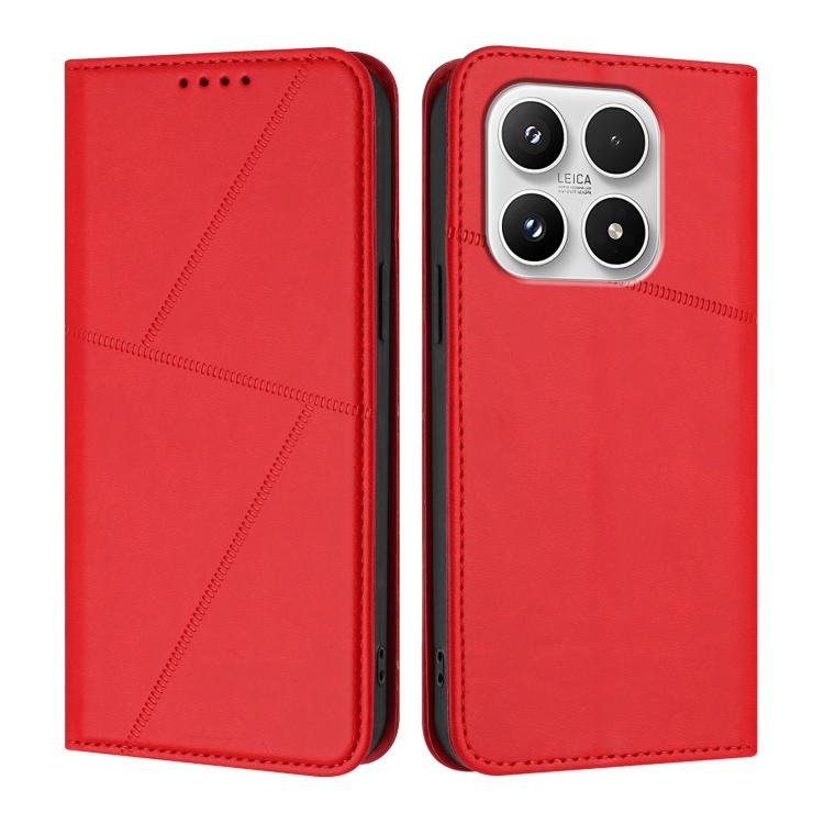For Xiaomi 17 Strong Magnetic Frosted Flip Leather Phone Case(Red)