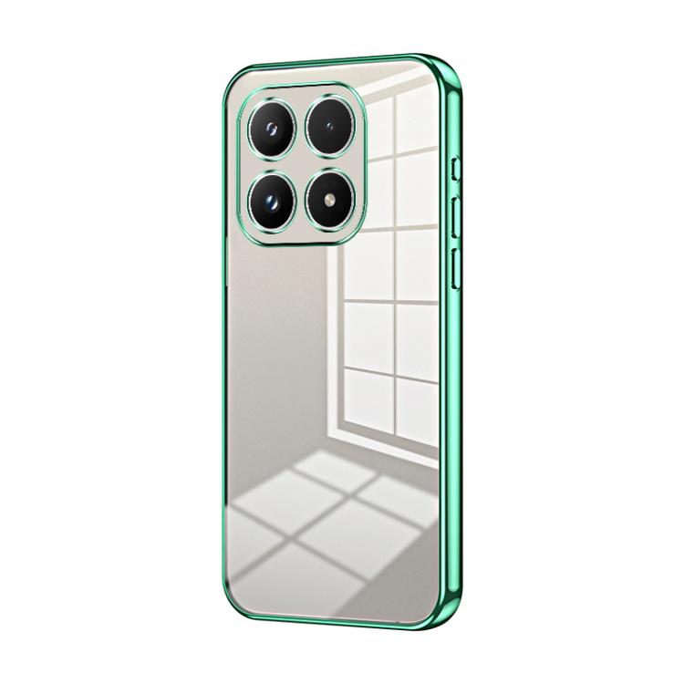 For Xiaomi 17 Transparent Plating Fine Hole Phone Case(Green)
