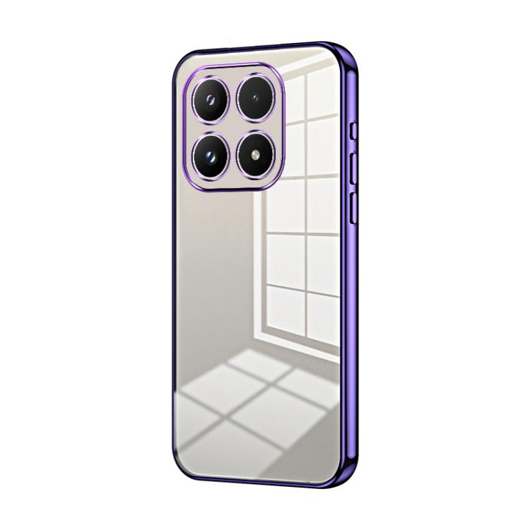 For Xiaomi 17 Transparent Plating Fine Hole Phone Case(Purple)