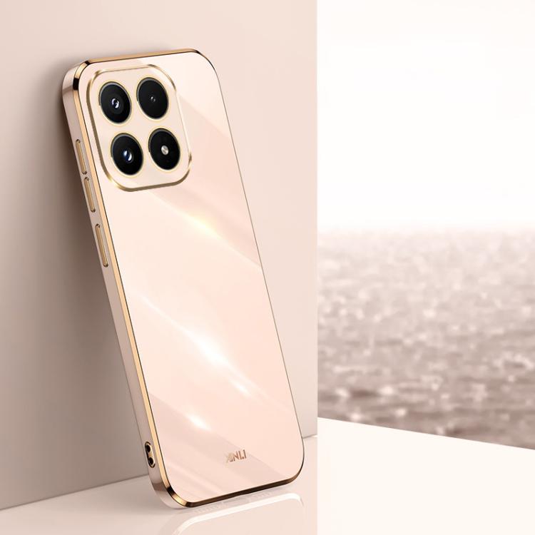 For Xiaomi 17 XINLI Straight Edge 6D Electroplate TPU Phone Case(Pink)
