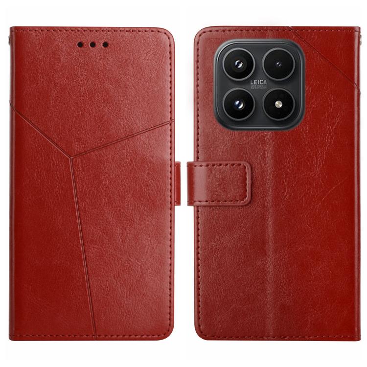 For Xiaomi 17 Y-shaped Pattern Flip Leather Phone Case(Brown)