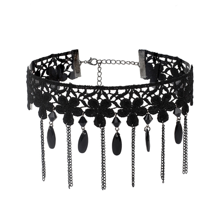 Fringe Lace Gothic Lolita Vintage Necklace, Style: 1556