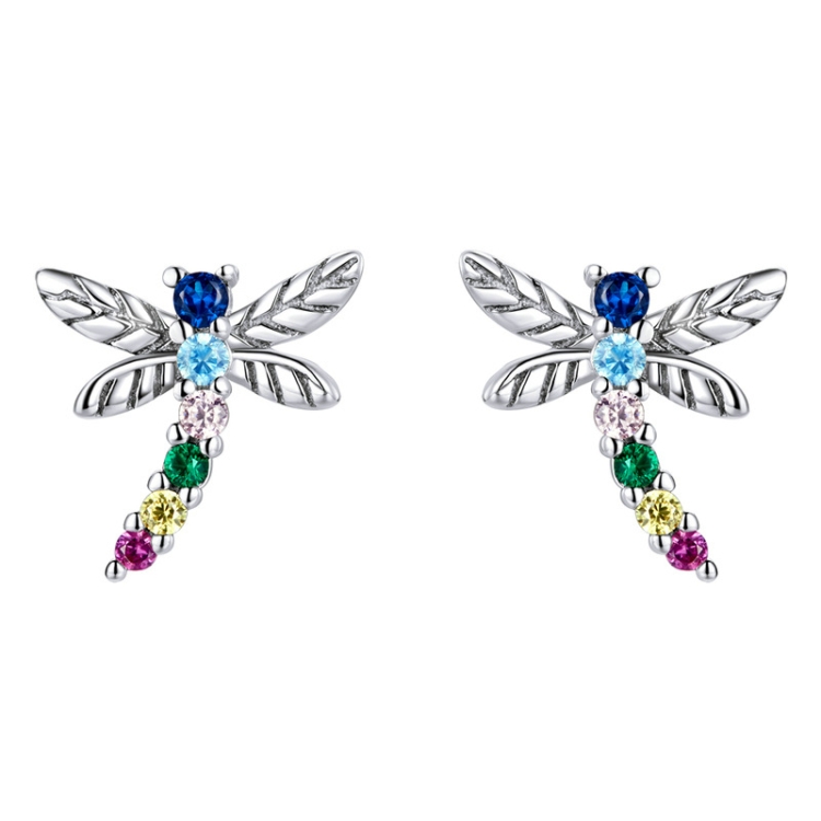 Insect Series Earrings 925 Silver Earrings, Style: Dragonfly