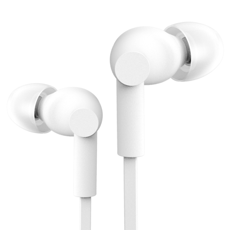 JOYROOM E106 In-Ear Flat Wire Earphone with Mic for Xiaomi, iPhone, iPad, iPod, Samsung, HTC, Sony, Huawei and Other Audio Devices with 3.5mm Earphone Ports (White)
