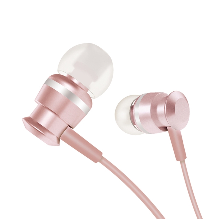 JOYROOM EL122 In-Ear Metal Moving Coil Stereo Earphone with Mic for Xiaomi, iPhone, iPad, iPod, Samsung, HTC, Sony, Huawei and Other Audio Devices with 3.5mm Earphone Ports(Rose Gold)