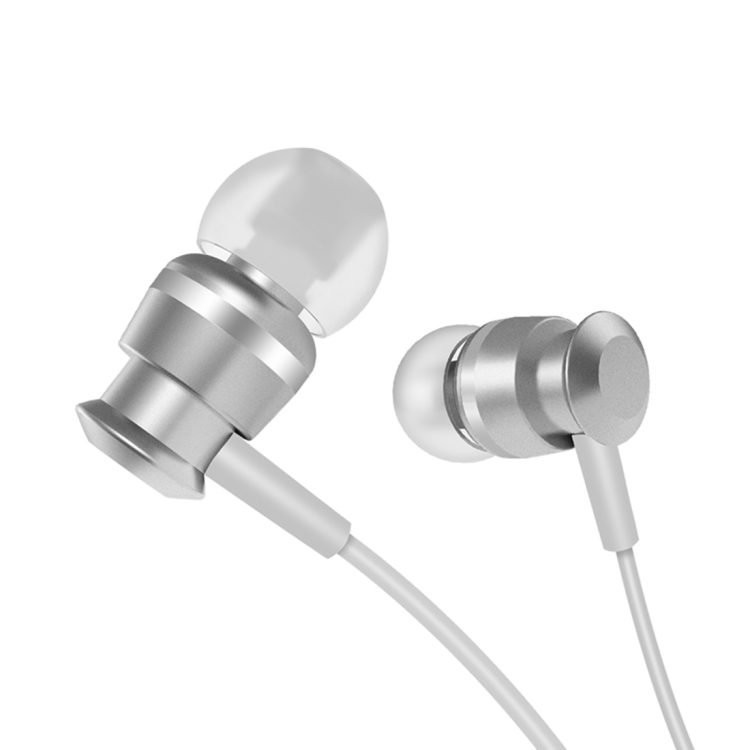JOYROOM EL122 In-Ear Metal Moving Coil Stereo Earphone with Mic for Xiaomi, iPhone, iPad, iPod, Samsung, HTC, Sony, Huawei and Other Audio Devices with 3.5mm Earphone Ports(Silver)