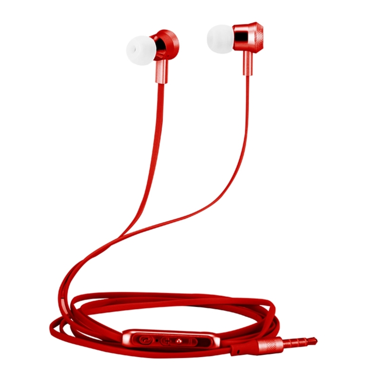 JOYROOM ET505 In-Ear Metal Heavy Bass Wired Control Earphone with Mic for Xiaomi, iPhone, iPad, iPod, Samsung, HTC, Sony, Huawei and Other Audio Devices with 3.5mm Earphone Ports(Red)