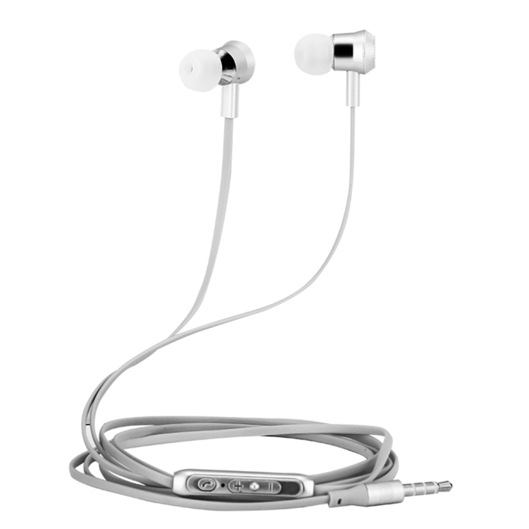JOYROOM ET505 In-Ear Metal Heavy Bass Wired Control Earphone with Mic for Xiaomi, iPhone, iPad, iPod, Samsung, HTC, Sony, Huawei and Other Audio Devices with 3.5mm Earphone Ports(Silver)