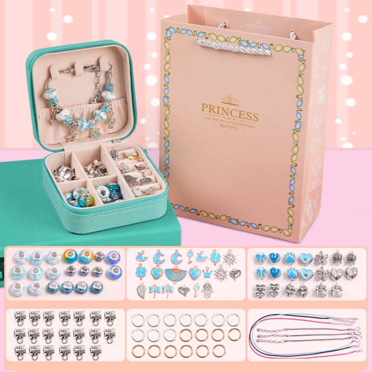 Kids DIY Beaded Bracelet Kids Jewelry Accessories, Color: Heart of Ocean With Storage Box