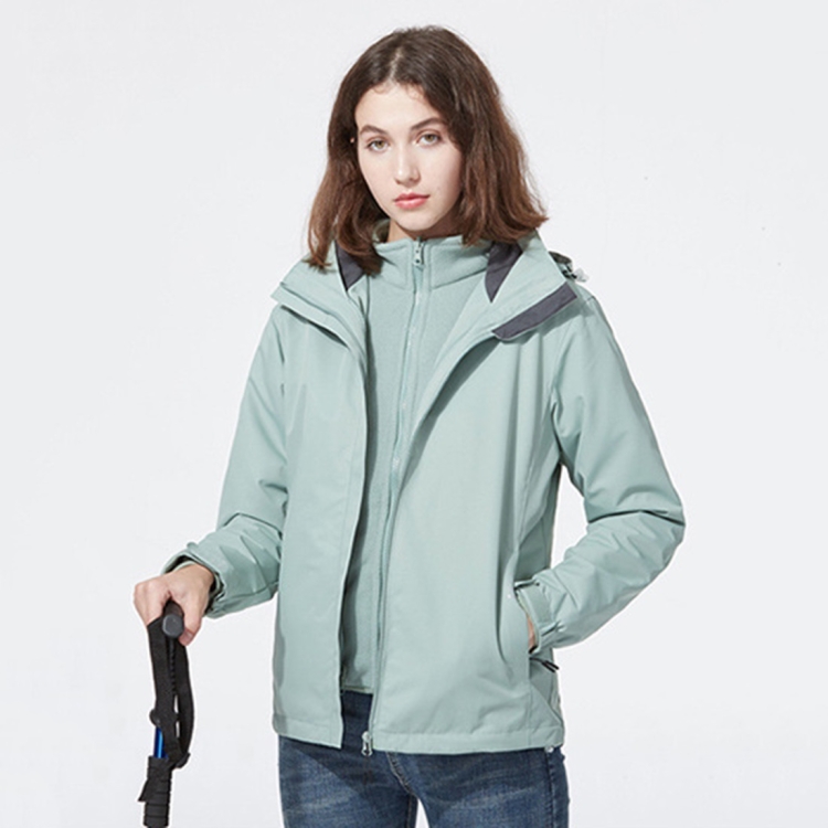 Ladys Detachable Two Piece Warm, Waterproof And Breathable Couples Stormsuit (Color:Green Size:M)