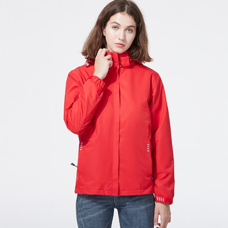 Ladys Detachable Two Piece Warm, Waterproof And Breathable Couples Stormsuit (Color:Red Size:XXXXL)