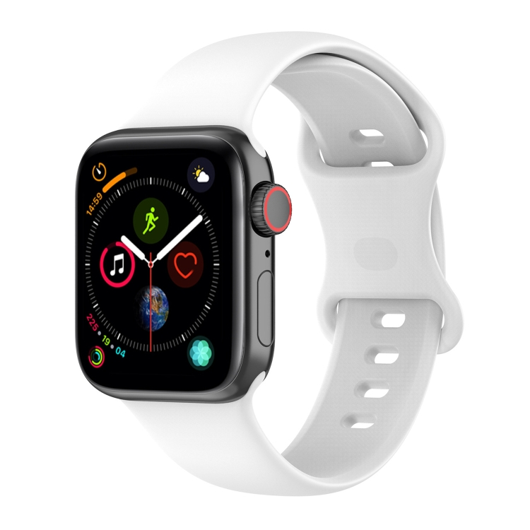 Large Size Silicone Watch Band For Apple Watch Ultra 49mm & Ultra 2 49mm / Series 9&8&7 45mm / SE 3&SE 2&6&SE&5&4 44mm / 3&2&1 42mm(White)