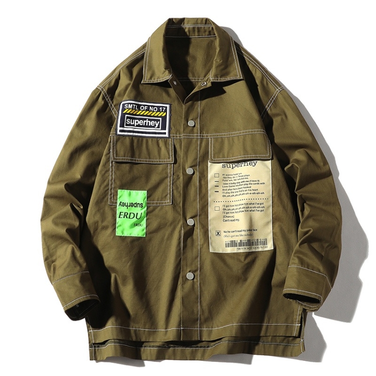 Leisure Art Port Wind Long Sleeve Shirt Jacket for Men (Color:Army Green Size:XL)