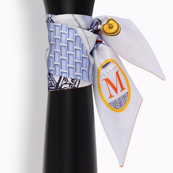 Letter Tarot Small Scarf for Women, Width: 6.2cm, Letter:M
