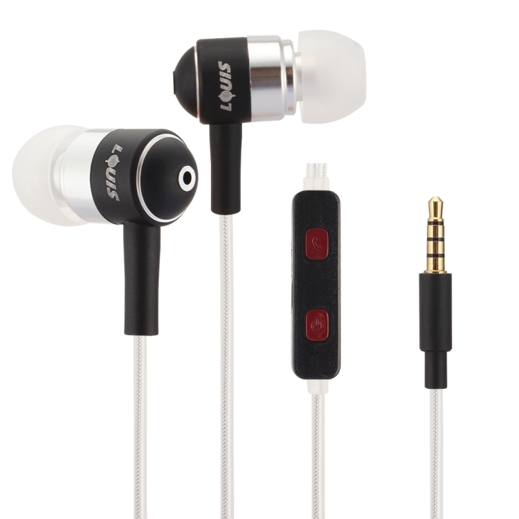 LOUIS Color Change LED Wired Control In-Ear HiFi Earphone Stereo Bass Ear Cup for iPhone, iPad, iPod, Samsung, HTC, Sony, Huawei, Xiaomi and Other Audio Devices with 3.5mm Earphone Ports(Black)