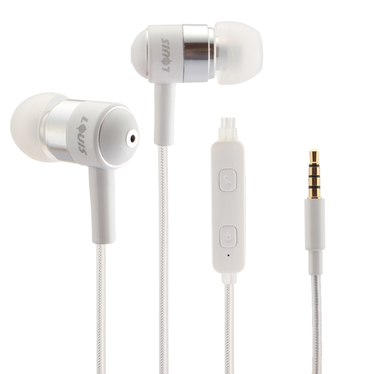 LOUIS Color Change LED Wired Control In-Ear HiFi Earphone Stereo Bass Ear Cup for iPhone, iPad, iPod, Samsung, HTC, Sony, Huawei, Xiaomi and Other Audio Devices with 3.5mm Earphone Ports(White)