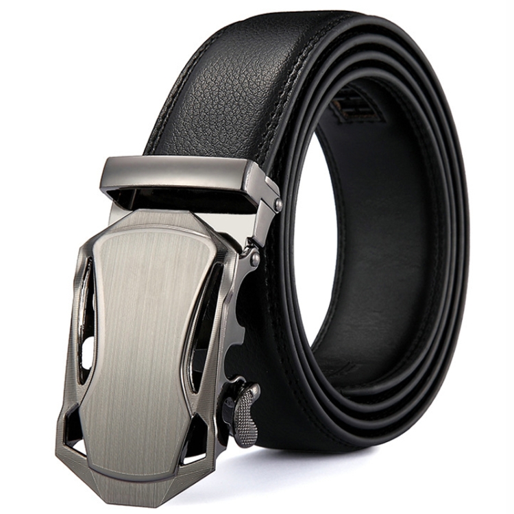 Men Automatic Buckle Belt Leather Waistband Business Style Trouser Belt Model 9