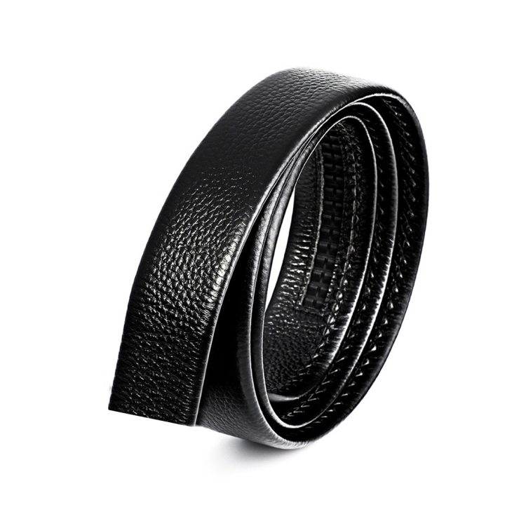 Men Casual Cow Leather Belt Waistband, Length: 125cm(Black)