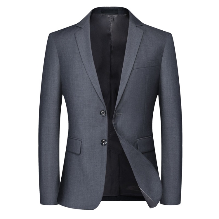 Men Large Size Casual Suit Loose Fit Blazer Business Workwear Career Clothing, Size: M(Gray)