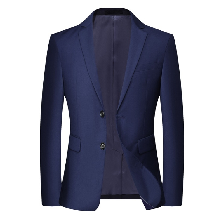 Men Large Size Casual Suit Loose Fit Blazer Business Workwear Career Clothing, Size: XXL(Blue)