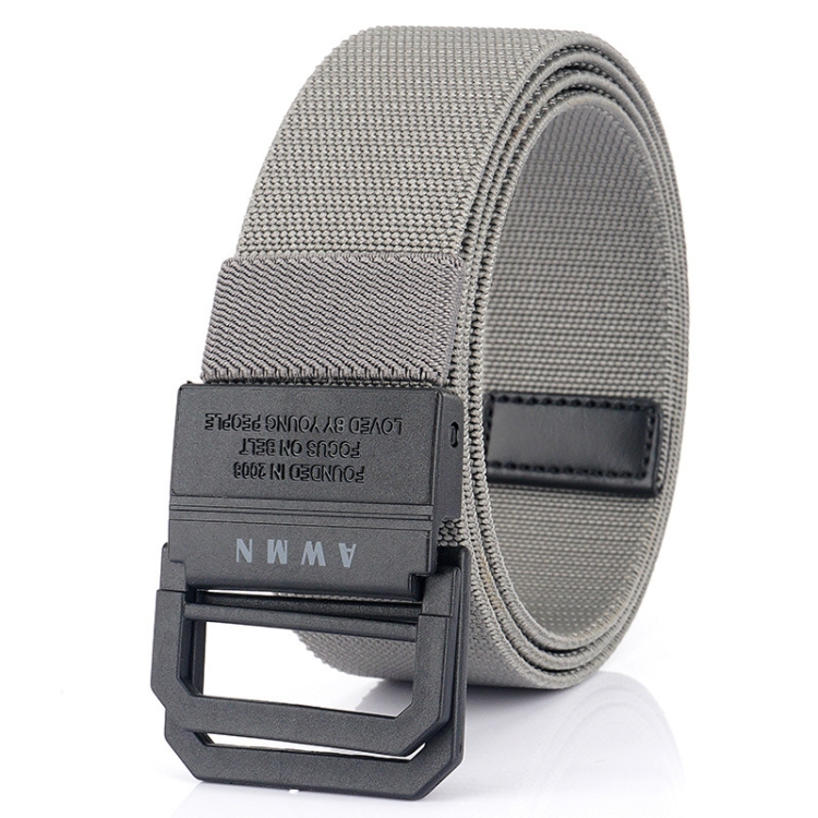 Men Lightweight Metal Free Casual Elastic Belt, Length: 120cm(Plain Weave Light Gray)