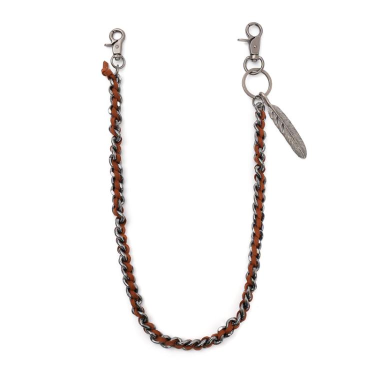 Men Punk Waist Chain Gothic Street Dance Belt Accessory(Light Brown)