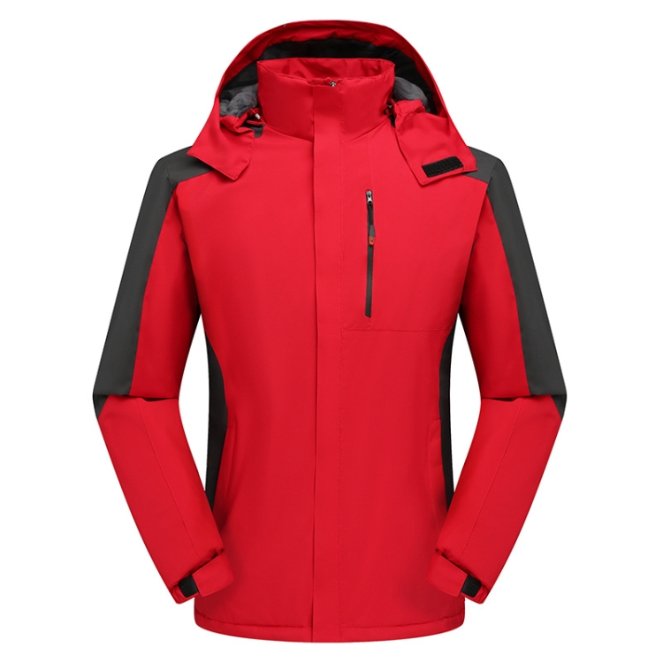 Men Winter Fleece Windproof Warm Jacket Outdoor Waterproof Breathable Mountaineering Clothing, Size: XXXL(Red)