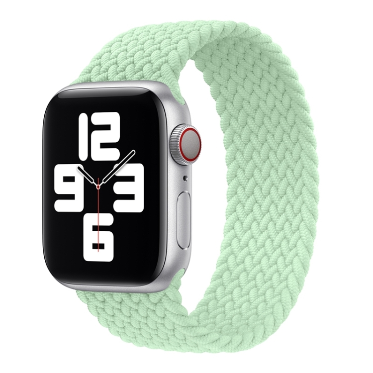 Metal Head Braided Nylon Solid Color Watch Band For Apple Watch Ultra 49mm&Watch Ultra 2 49mm / Series 9&8&7 45mm / SE 3&SE 2&6&SE&5&4 44mm / 3&2&1 42mm, Size:S 145mm(Green)