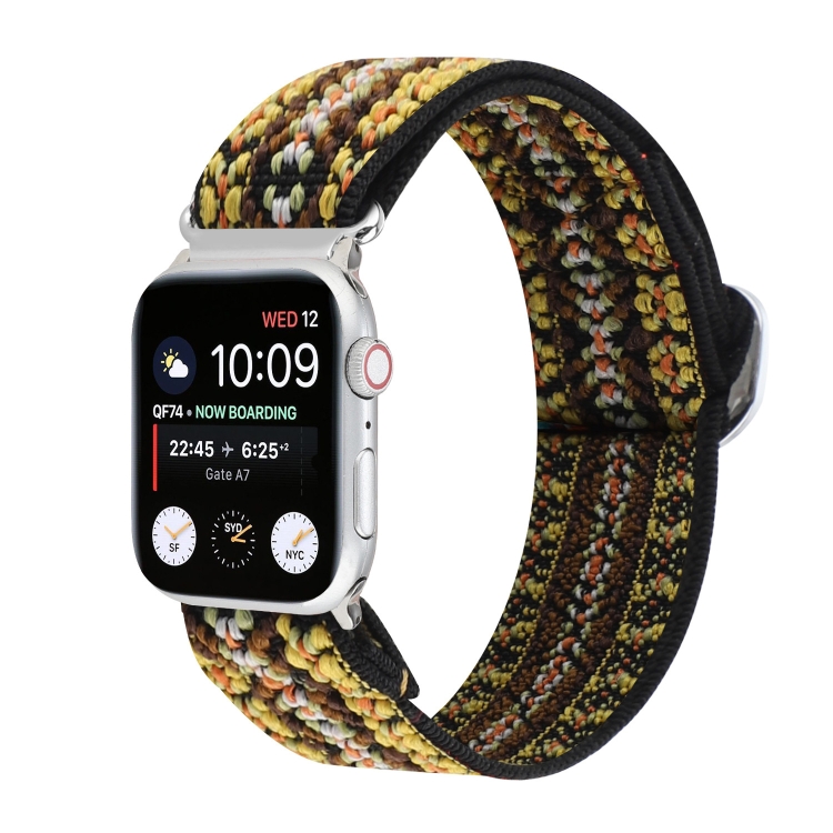 Metal Japanese Buckle Elastic Nylon Watch Band For Apple Watch Series 7 41mm / 6 & SE & 5 & 4 40mm / 3 & 2 & 1 38mm(11)