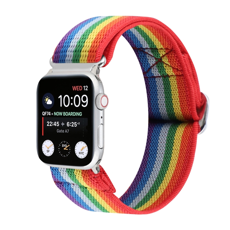 Metal Japanese Buckle Elastic Nylon Watch Band For Apple Watch Ultra 49mm&Watch Ultra 2 49mm / Series 9&8&7 45mm / SE 3&SE 2&6&SE&5&4 44mm / 3&2&1 42mm(13)