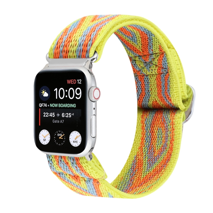 Metal Japanese Buckle Elastic Nylon Watch Band For Apple Watch Ultra 49mm&Watch Ultra 2 49mm / Series 9&8&7 45mm / SE 3&SE 2&6&SE&5&4 44mm / 3&2&1 42mm(2)