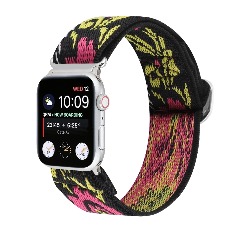 Metal Japanese Buckle Elastic Nylon Watch Band For Apple Watch Ultra 49mm&Watch Ultra 2 49mm / Series 9&8&7 45mm / SE 3&SE 2&6&SE&5&4 44mm / 3&2&1 42mm(6)