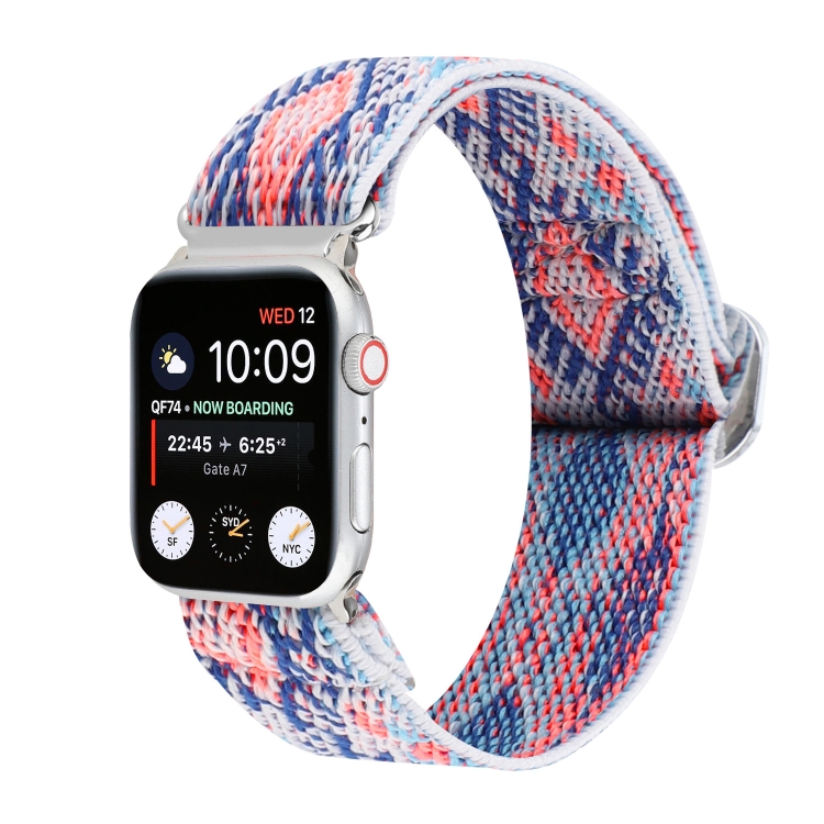 Metal Japanese Buckle Elastic Nylon Watch Band For Apple Watch Ultra 49mm&Watch Ultra 2 49mm / Series 9&8&7 45mm / SE 3&SE 2&6&SE&5&4 44mm / 3&2&1 42mm(7)