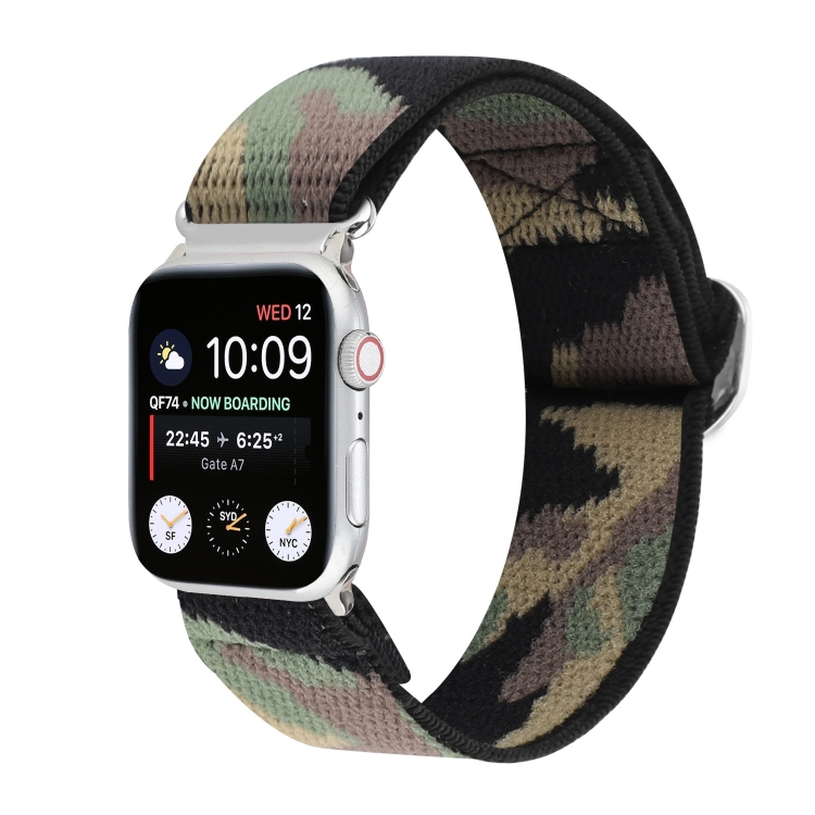 Metal Japanese Buckle Elastic Nylon Watch Band For Apple Watch Ultra 49mm&Watch Ultra 2 49mm / Series 9&8&7 45mm / SE 3&SE 2&6&SE&5&4 44mm / 3&2&1 42mm(9)