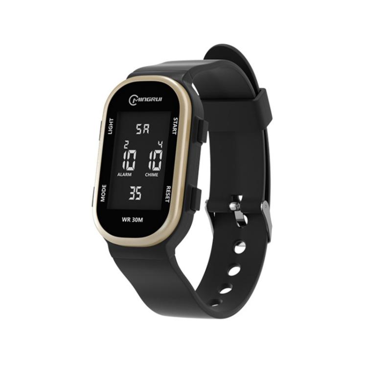MINGRUI Kids Digital Sport Watch 30M Waterproof Slim Fitness Wristband for Boys Girls with LED Backlight, Alarm, Calendar(Black Gold)