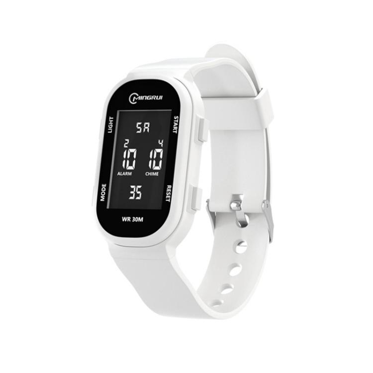 MINGRUI Kids Digital Sport Watch 30M Waterproof Slim Fitness Wristband for Boys Girls with LED Backlight, Alarm, Calendar(White)