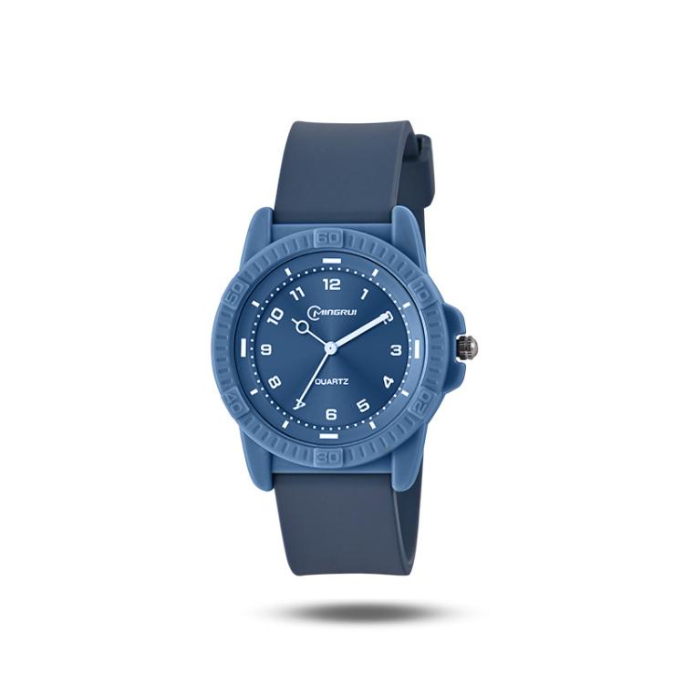 MINGRUI Quartz Watch for Boys Girls Students 30M Waterproof Minimalist Analog Wrist Watch with Soft Silicone Strap(Blue)