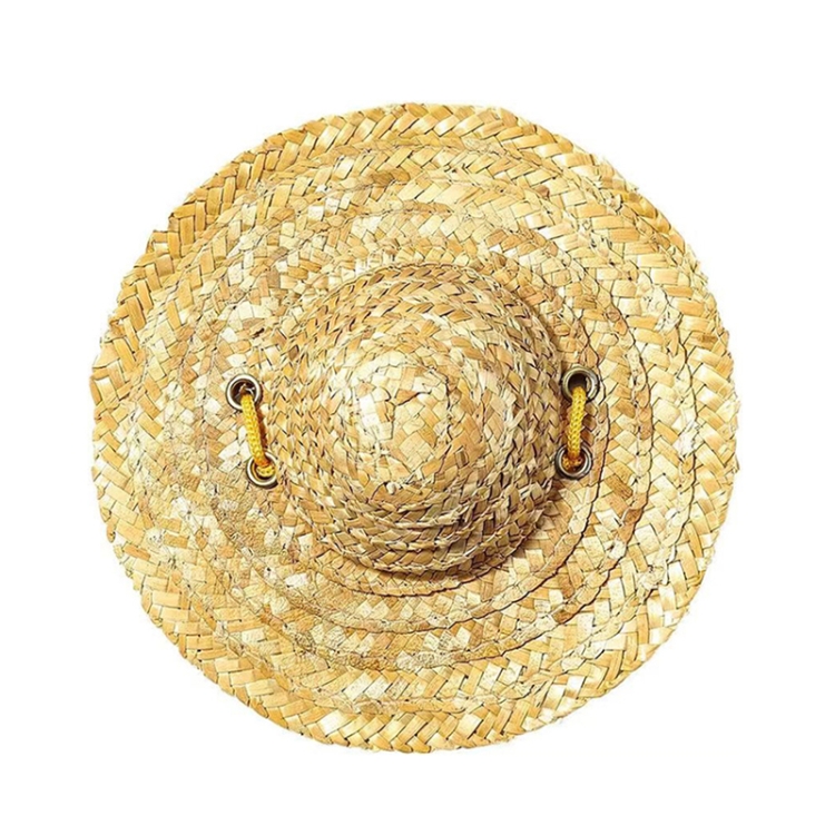 Mini Pet Straw Hat Cat Dog Birthday Party Sun Visor Hat, Size: S 10cm